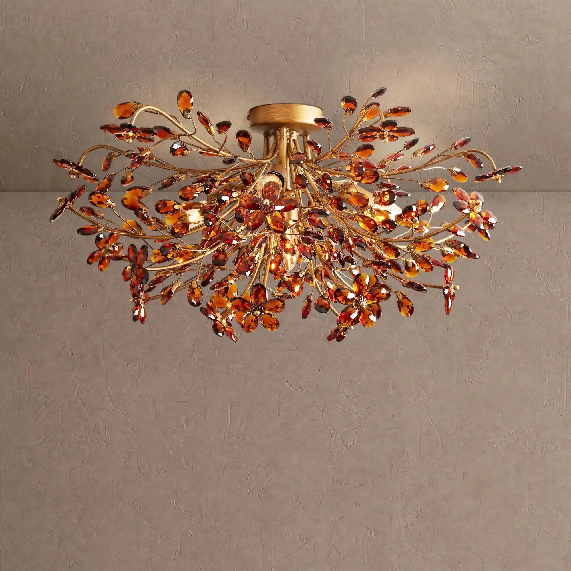 Fiore Flushmount - Brass/Amber18"VChandelier