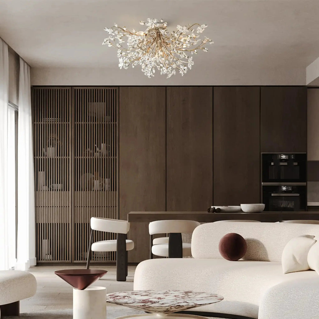 Fiore Flushmount in clear - bedroom lighting