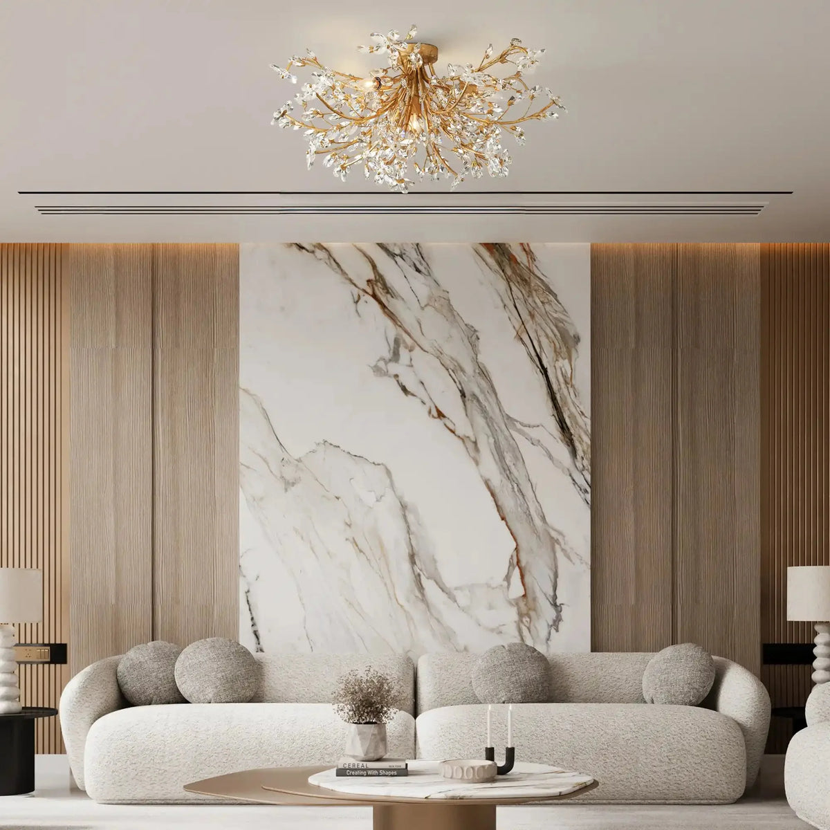 Fiore Flushmount in clear - modern bedroom lighting