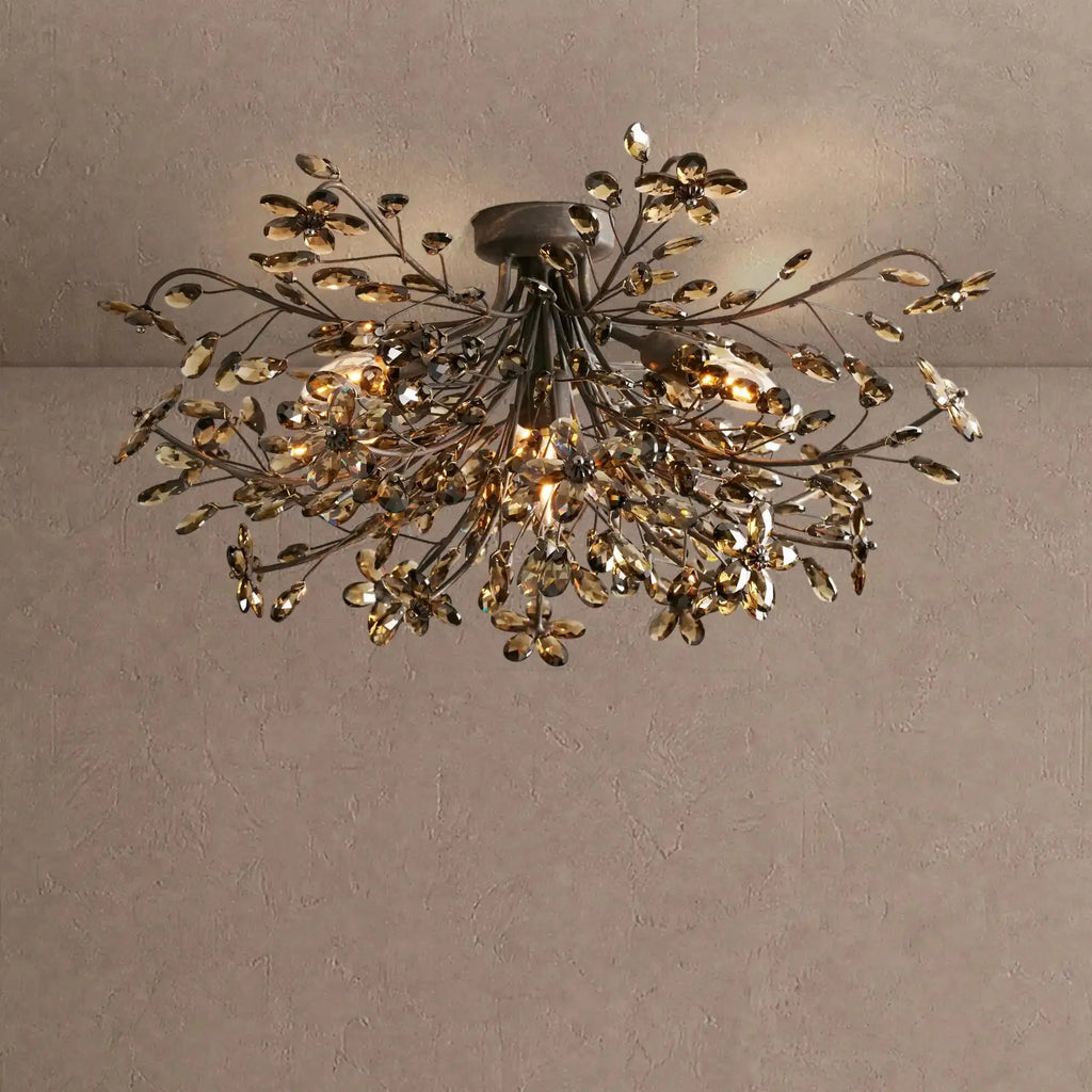 Fiore Flushmount - Black/Smoke18"VChandelier