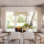Fiore Linear Chandelier 43" 51" 68"W in bronze by Blush Lighting