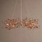 Fiore Linear Chandelier 43" 51" 68"W - Brass/Amber43"VChandelier