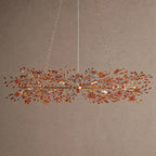 Fiore Linear Chandelier 43" 51" 68"W - Brass/Amber68"VChandelier