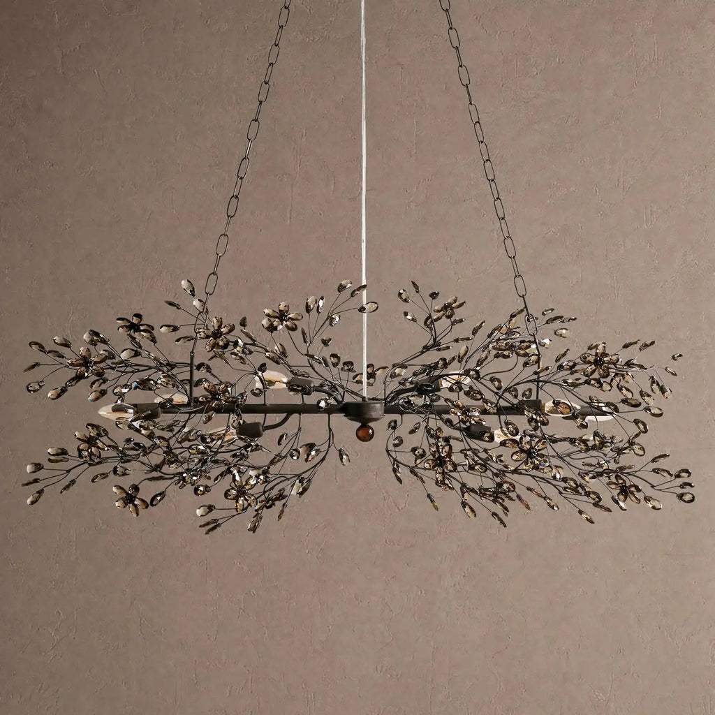 Fiore Linear Chandelier 43" 51" 68"W - Black/Smoke43"VChandelier