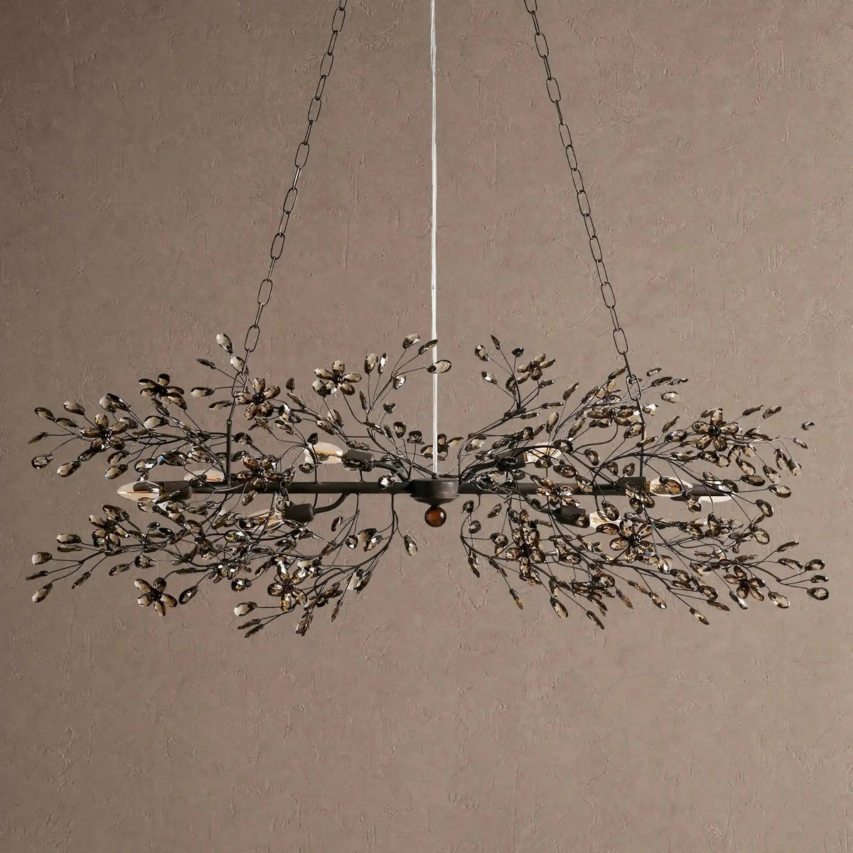 Fiore Linear Chandelier 43" 51" 68"W - Black/Smoke43"VChandelier