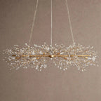 Fiore Linear Chandelier 43" 51" 68"W - Brass/Amber68"VChandelier