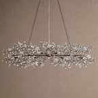 Fiore Linear Chandelier 43" 51" 68"W - Brass/Amber68"VChandelier
