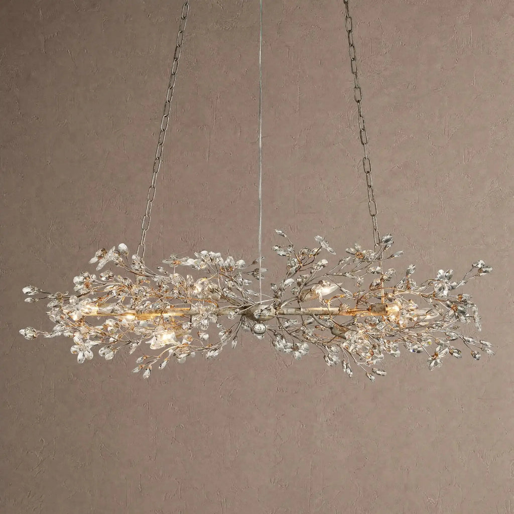 Fiore Linear Chandelier 43" 51" 68"W - Silver43"VChandelier