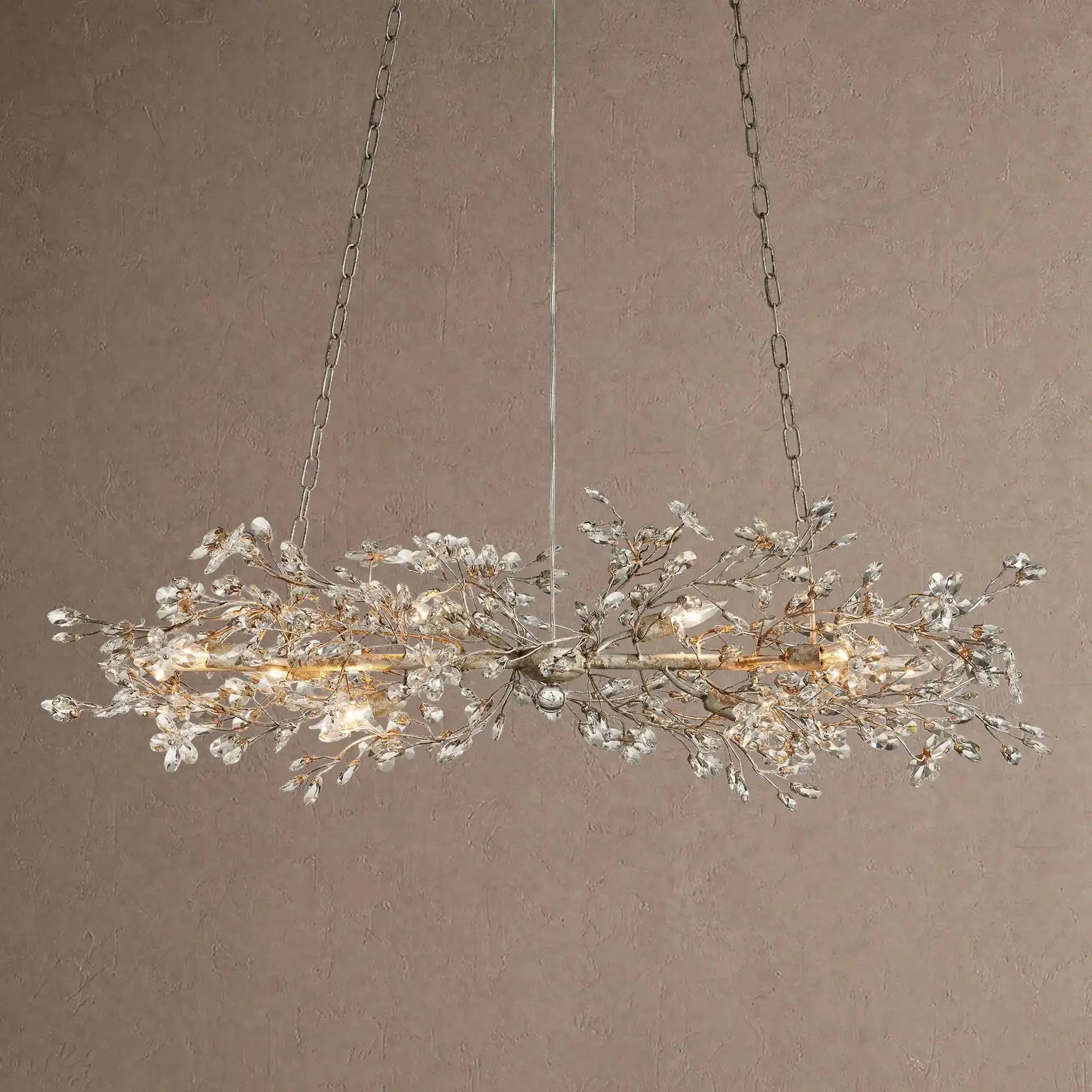 Fiore Linear Chandelier 43" 51" 68"W - Silver43"VChandelier
