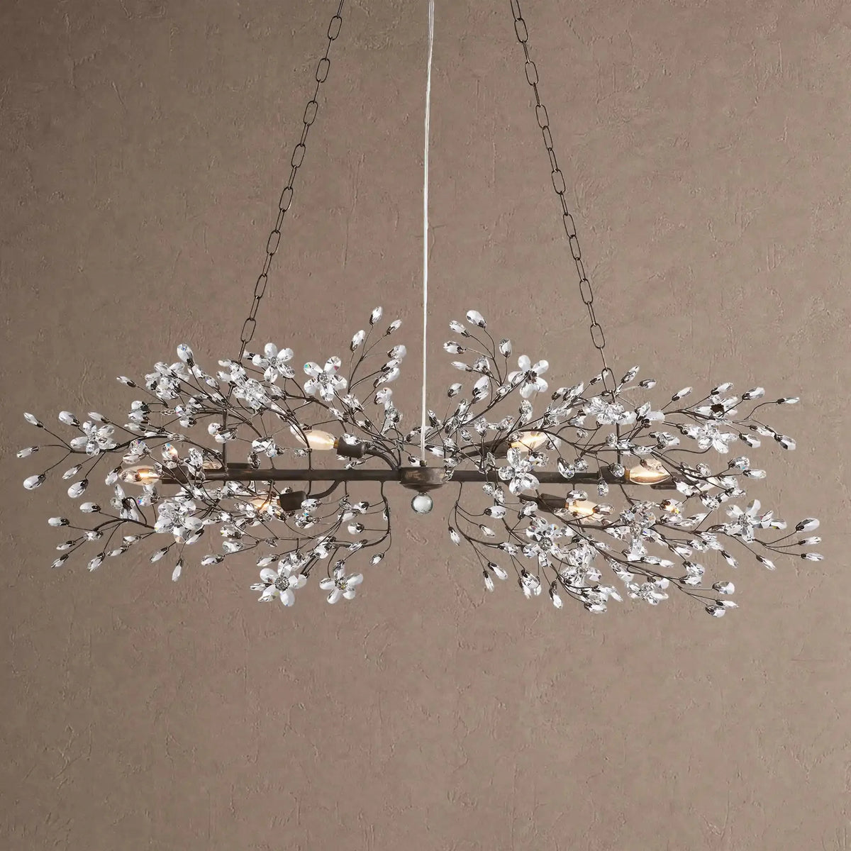 Fiore Linear Chandelier 43" 51" 68"W - Black43"VChandelier