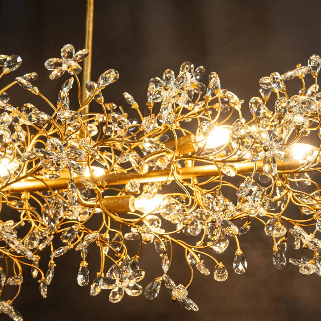 Fiore Linear Chandelier 43" 51" 68"W in bronze - dining room lighting