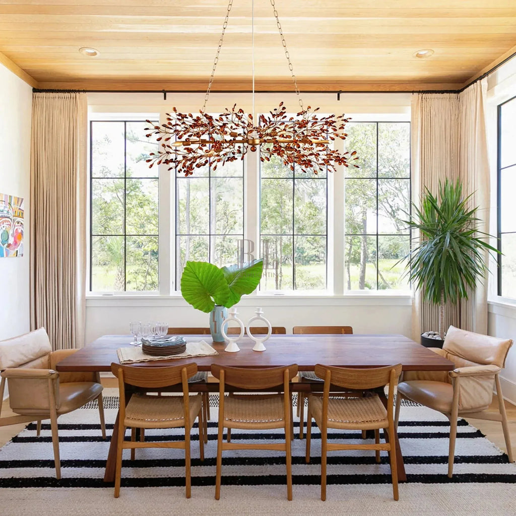 Fiore Linear Chandelier 43" 51" 68"W - bronze finish, modern home lighting