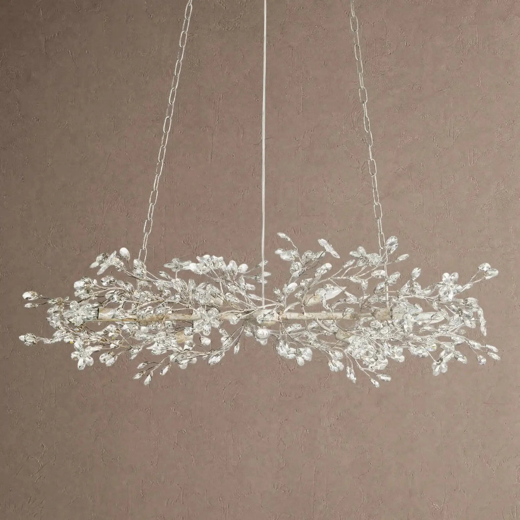 Fiore Linear Chandelier 43" 51" 68"W - Silver43"VChandelier