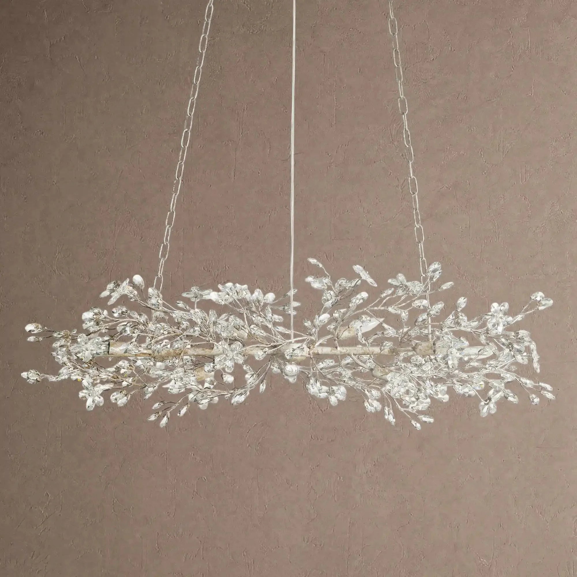 Fiore Linear Chandelier 43" 51" 68"W - Silver43"VChandelier