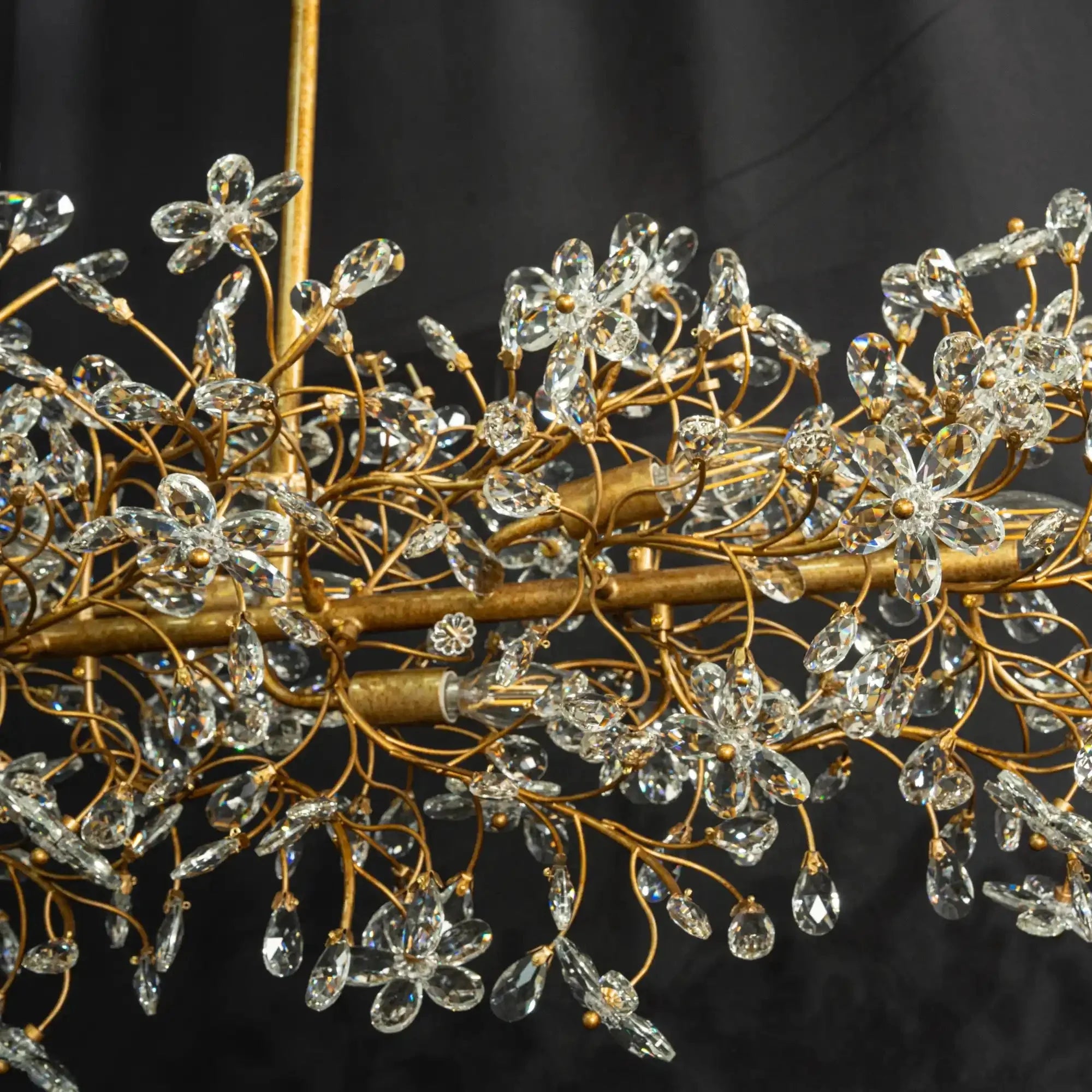 Fiore Linear Chandelier 43" 51" 68"W - bronze finish, modern home lighting