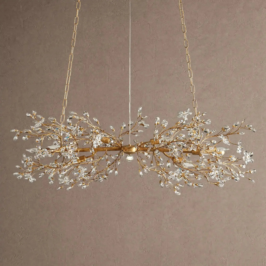 Fiore Linear Chandelier 43" 51" 68"W - Gold43"VChandelier