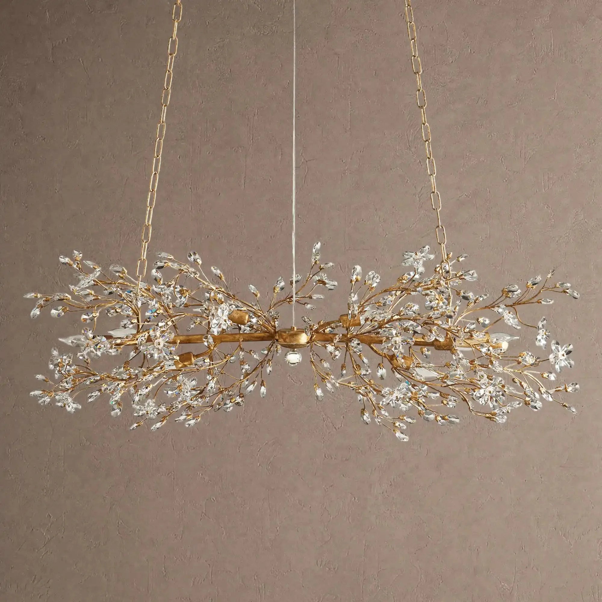 Fiore Linear Chandelier 43" 51" 68"W - Gold43"VChandelier