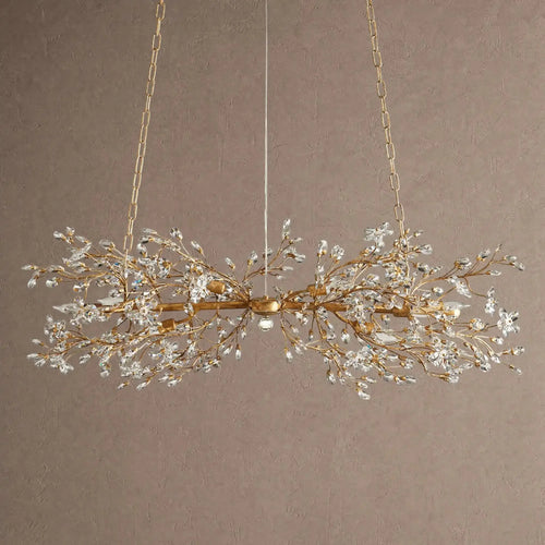 Fiore Linear Chandelier 43" 51" 68"W - Gold43"VChandelier