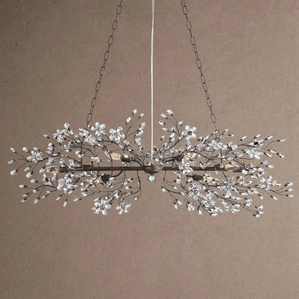 Fiore Linear Chandelier 43" 51" 68"W - Black43"VChandelier