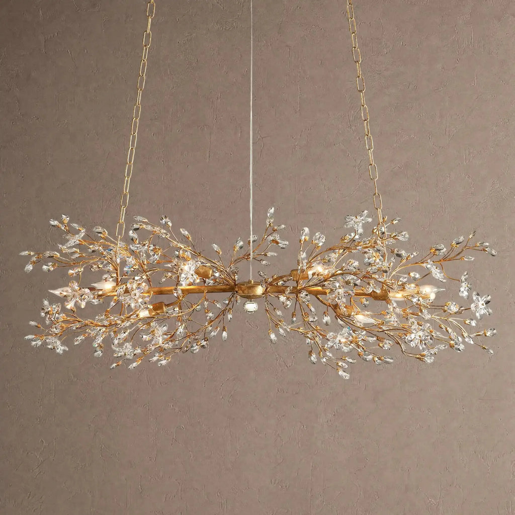 Fiore Linear Chandelier 43" 51" 68"W - Gold43"VChandelier