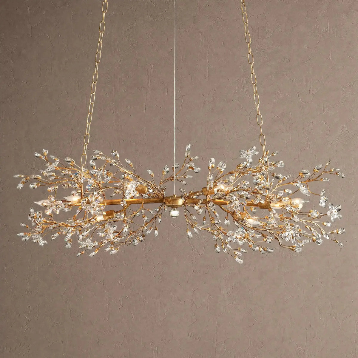 Fiore Linear Chandelier 43" 51" 68"W - Gold43"VChandelier