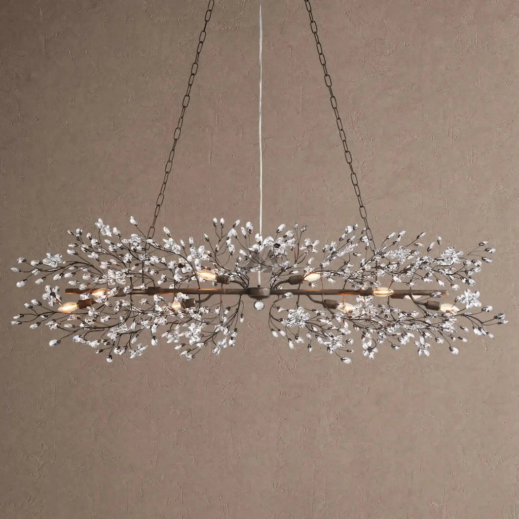 Fiore Linear Chandelier 43" 51" 68"W - Black68"VChandelier