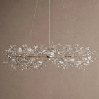 Fiore Linear Chandelier 43" 51" 68"W - Brass/Amber68"VChandelier