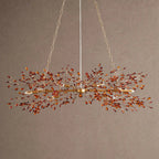 Fiore Linear Chandelier 43" 51" 68"W - Brass/Amber43"VChandelier