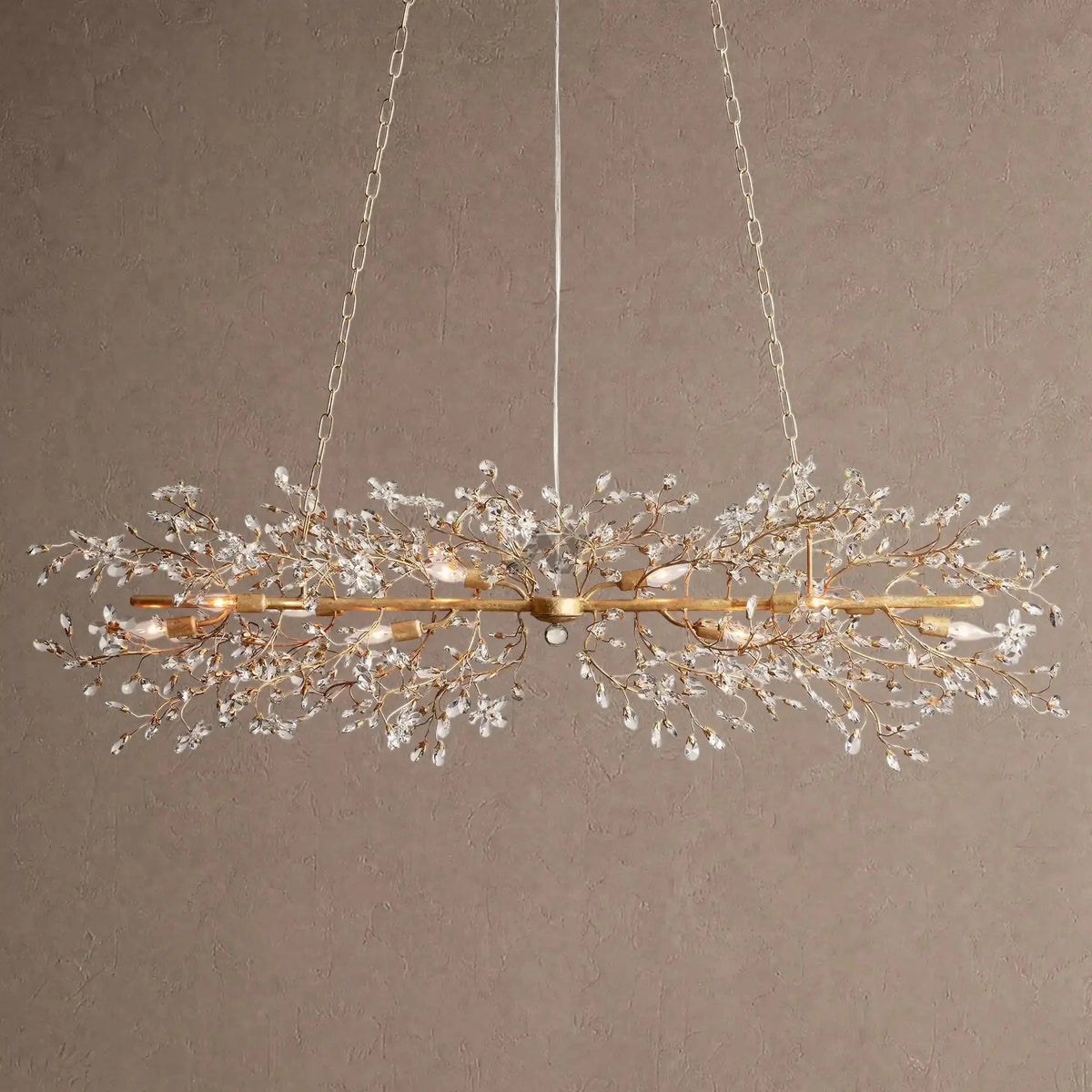 Fiore Linear Chandelier 43" 51" 68"W - Gold68"VChandelier