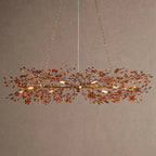 Fiore Linear Chandelier 43" 51" 68"W - Brass/Amber68"VChandelier