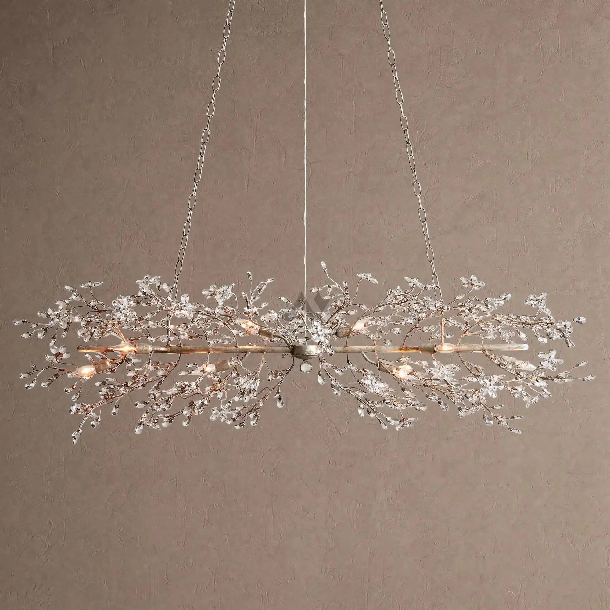 Fiore Linear Chandelier 43" 51" 68"W - Silver68"VChandelier