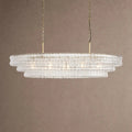 Ghiaccio Glass Oval Chandelier 54''65'' - Lacquered Burnished BrassClear54"VChandelier