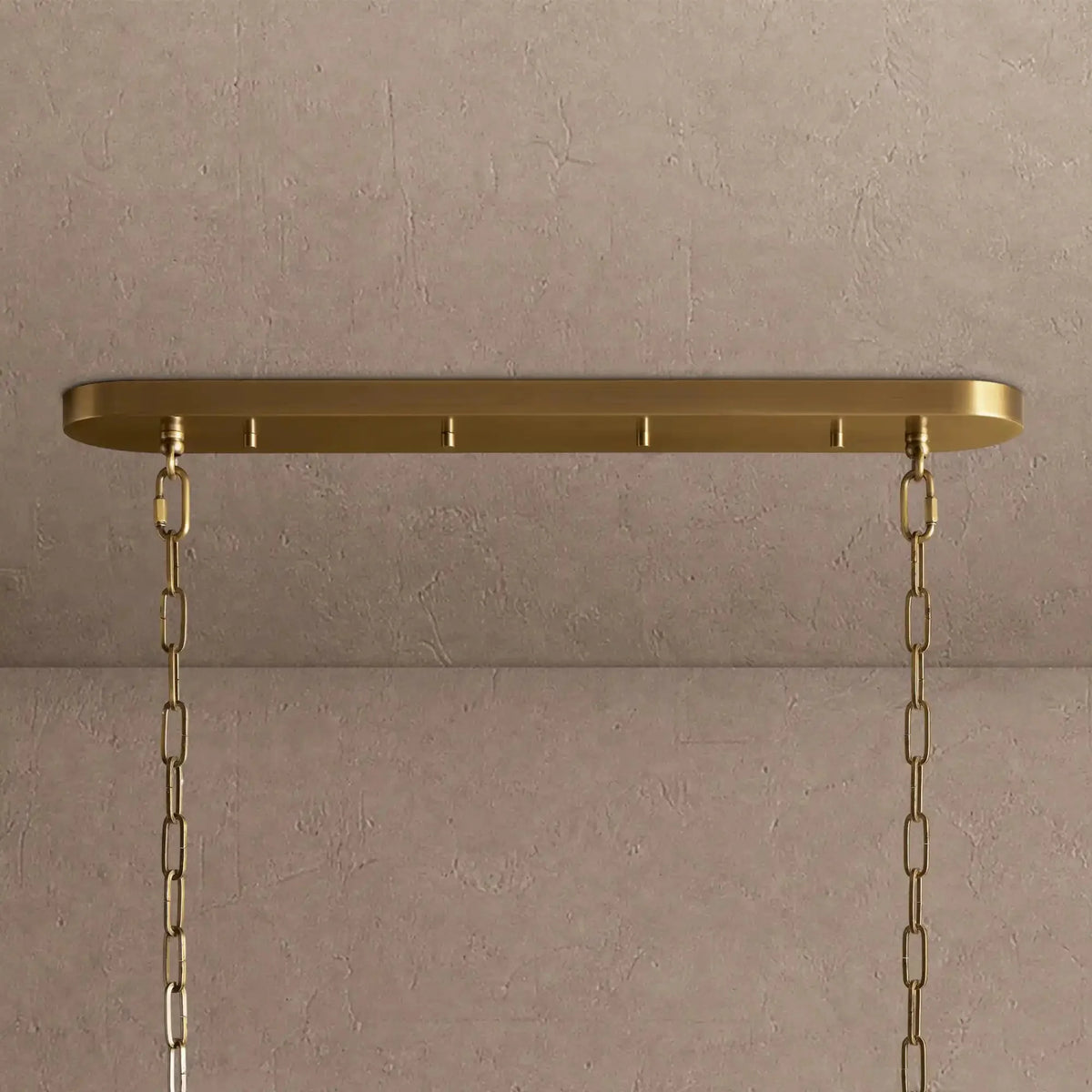 Ghiaccio Glass Oval Chandelier 54''65'' - Lacquered Burnished BrassSmoke65"VChandelier