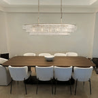 Ghiaccio Glass Oval Chandelier 54''65'' - brass finish, modern home lighting