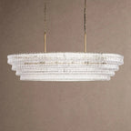 Ghiaccio Glass Oval Chandelier 54''65'' - Lacquered Burnished BrassSmoke65"VChandelier