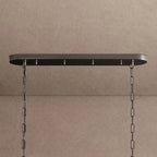Ghiaccio Glass Oval Chandelier 54''65'' - Lacquered Burnished BrassSmoke65"VChandelier