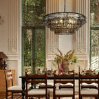 Ghiaccio Glass Round Chandelier 24" 36" 48" 60" in bronze by Blush Lighting