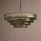 Ghiaccio Glass Round Chandelier 24" 36" 48" 60" - 4-Tier 36"BlackSmokeVChandelier