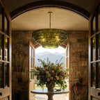Ghiaccio Glass Round Chandelier 24" 36" 48" 60" in bronze by VChandelier