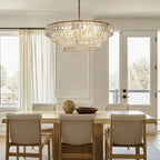 Ghiaccio Glass Round Chandelier 24" 36" 48" 60" - bronze finish, modern home lighting