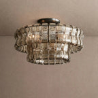 Ghiaccio Modern Glass Flushmount - Matte BlackSmokeVChandelier