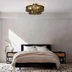 Ghiaccio Modern Glass Flushmount - black finish, modern home lighting