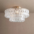 Ghiaccio Modern Glass Flushmount - Antique BrassClearVChandelier