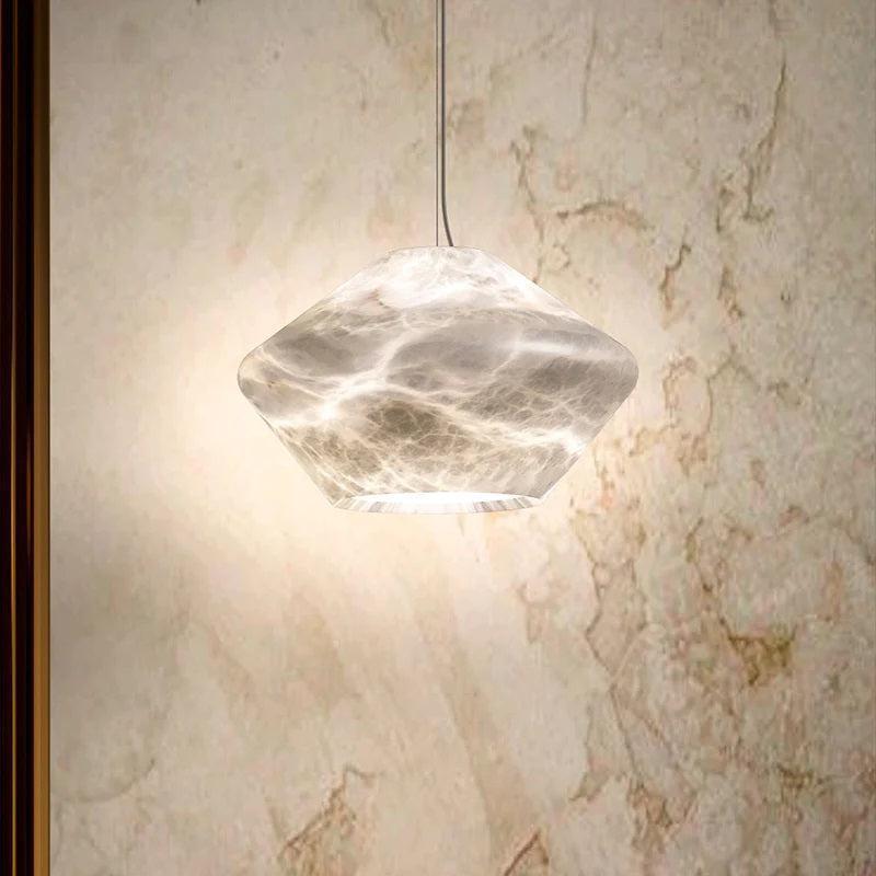 Larry Alabaster Simple Bedside Modern Pendant Light -  - VChandelier