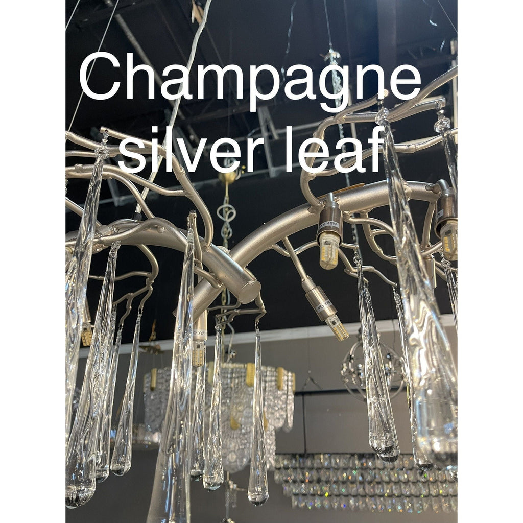 Lukas Oval Branching Brass Linear Teardrop Chandelier - 73" LengthDark Copper - VChandelier