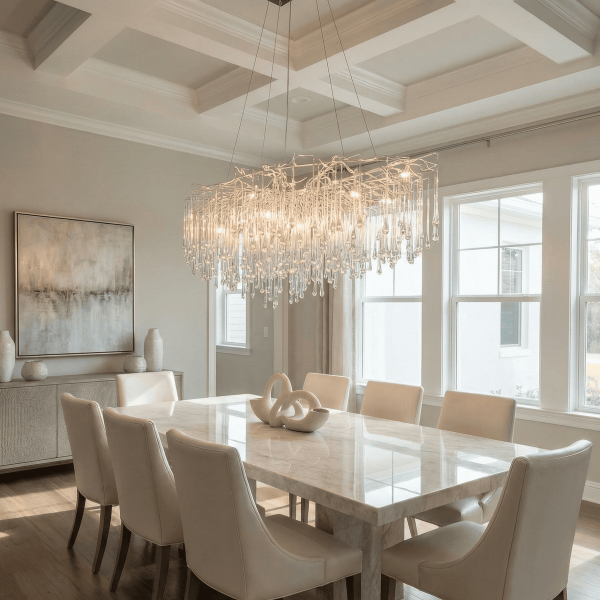 Lukas Oval Branching Brass Linear Teardrop Chandelier - 47" lengthDark Copper - VChandelier