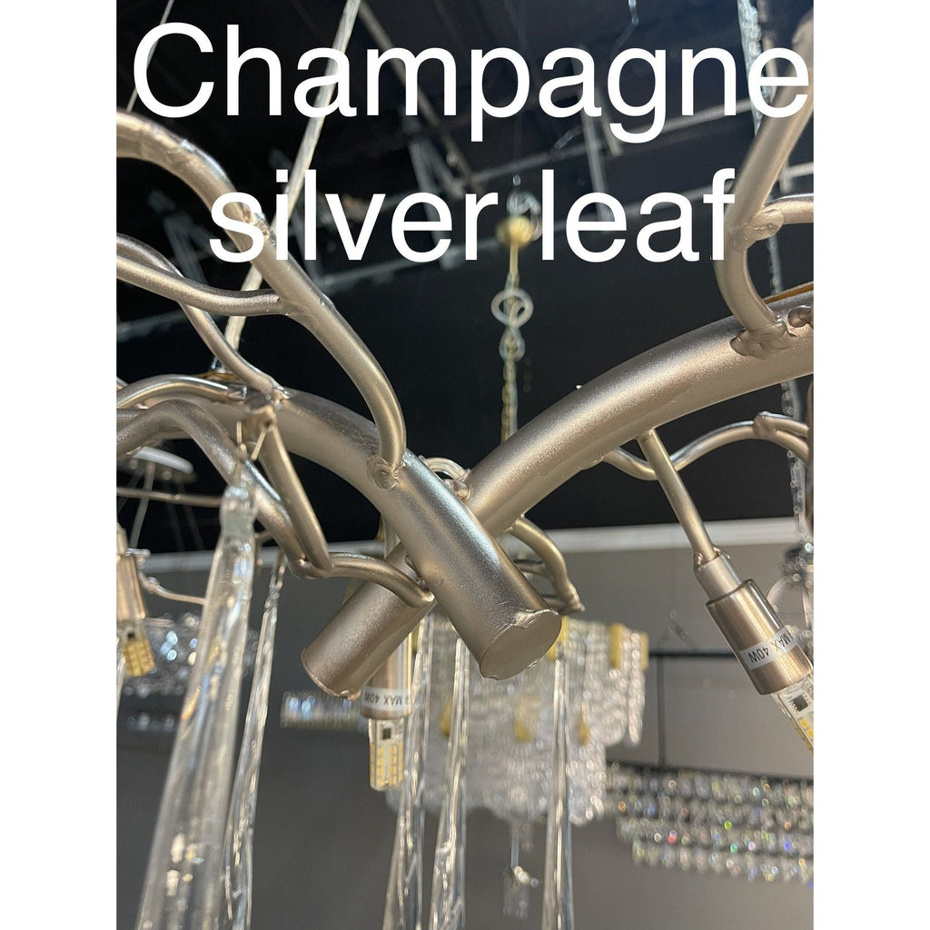 Lukas Oval Branching Brass Linear Teardrop Chandelier - 73" LengthDark Copper - VChandelier