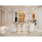 Lukas Oval Branching Brass Linear Teardrop Chandelier - 47" lengthDark Copper - VChandelier