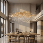Lukas Oval Branching Brass Linear Teardrop Chandelier - 47" lengthDark Copper - VChandelier