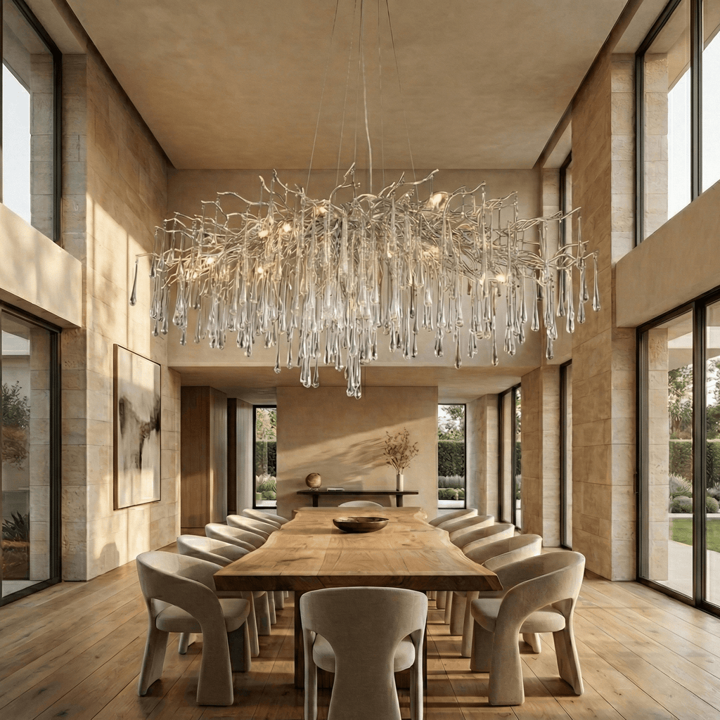 Lukas Oval Branching Brass Linear Teardrop Chandelier - 73" LengthDark Copper - VChandelier